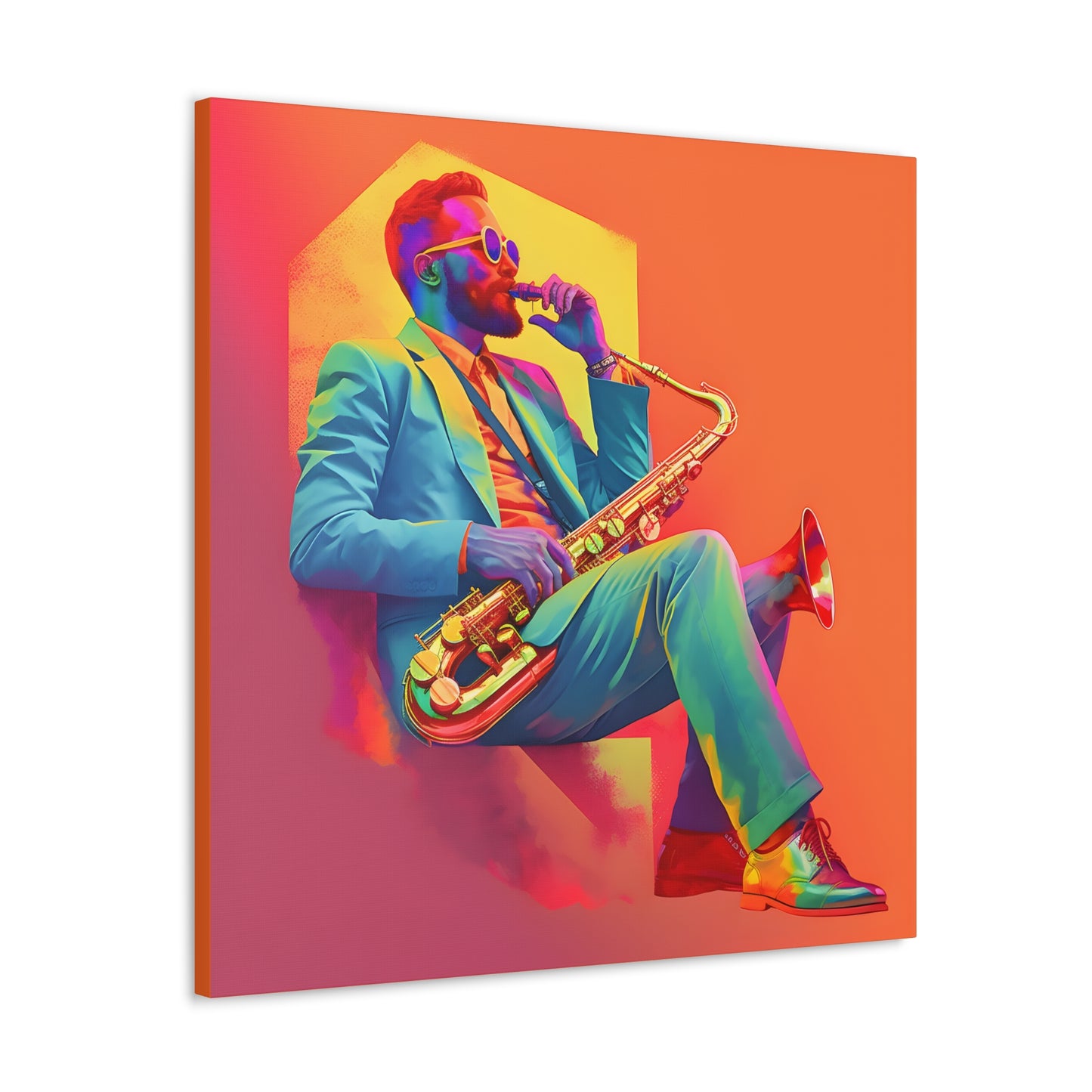 Tooting His Own Horn Fine Art Print Canvas Wall Art