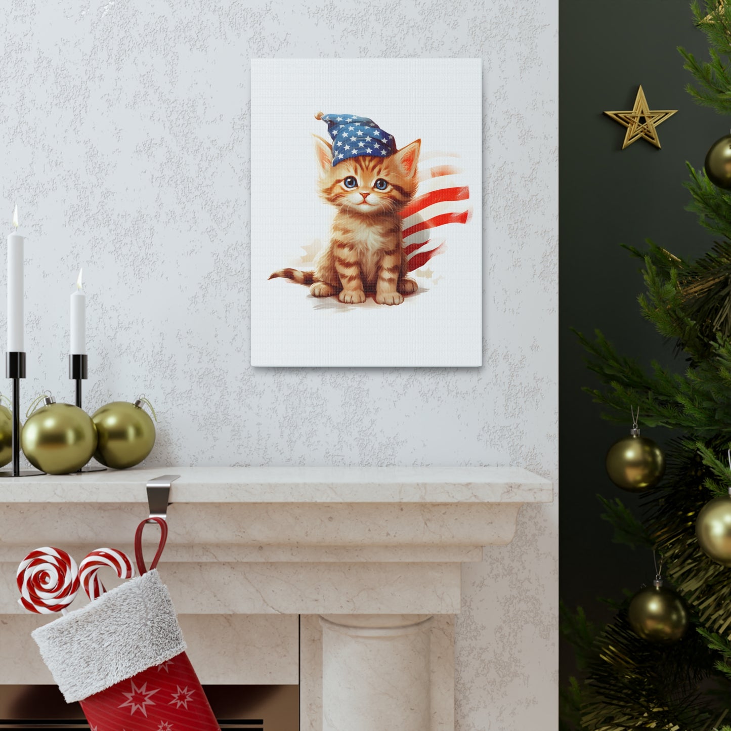 Based Freedom Kitten Cute Canvas Wall Art