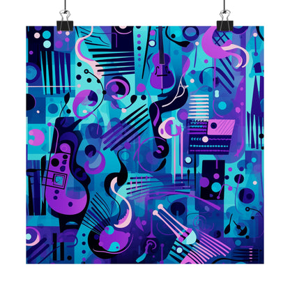 Nocturne in Blue Abstract Blue and Purple Fine Art Jazz Poster