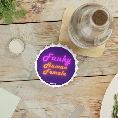 Funky Human Female Feminist Magnet Bottle Opener