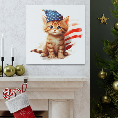 Based Freedom Kitten Cute Canvas Wall Art