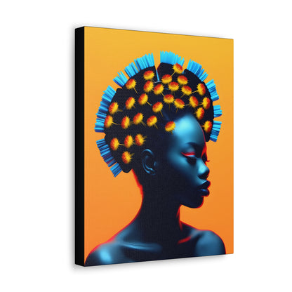 Peacock African Goddess Fine Art Print Canvas Wall Art