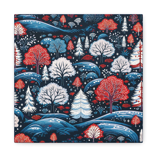 Cozy Winter Trees Landscape Fine Art Print Canvas Wall Art