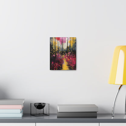 Magical Pink and Yellow Forest Fine Art Print Canvas Wall Art