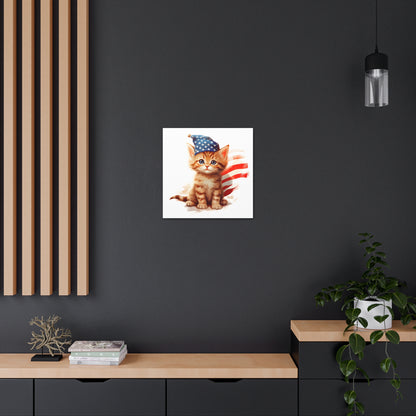 Based Freedom Kitten Cute Canvas Wall Art