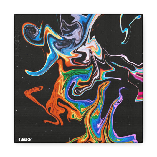 Rainbow Abstract Painting "Soul Exchange" Canvas Wall Art