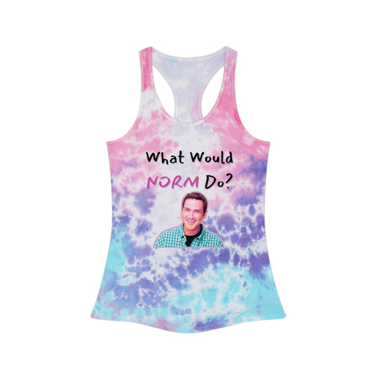 What Would Norm Do? Norm Macdonald Tie Dye Racerback Tank Top