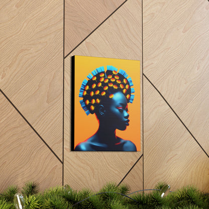 Peacock African Goddess Fine Art Print Canvas Wall Art