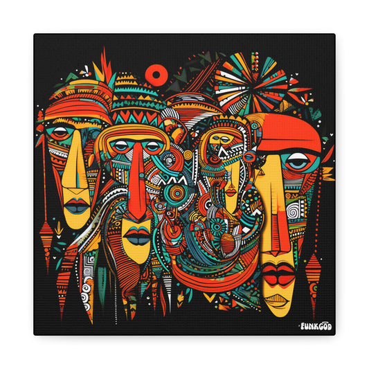 Jungle Boogie Tribal Abstract Canvas Wall Art