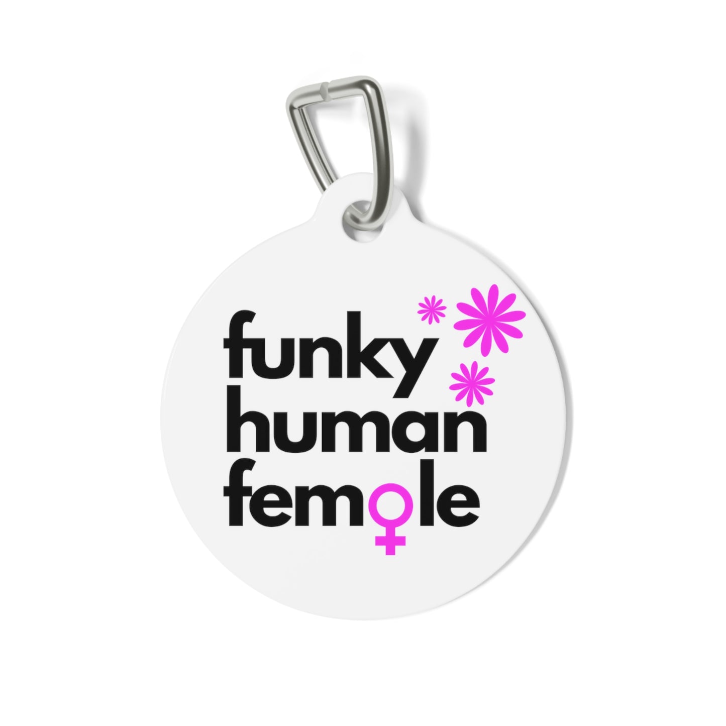 Funky Human Female White Metal Keychain