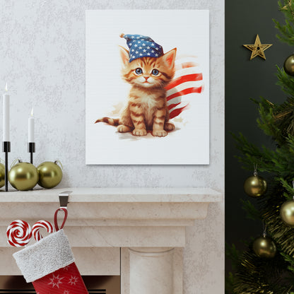 Based Freedom Kitten Cute Canvas Wall Art