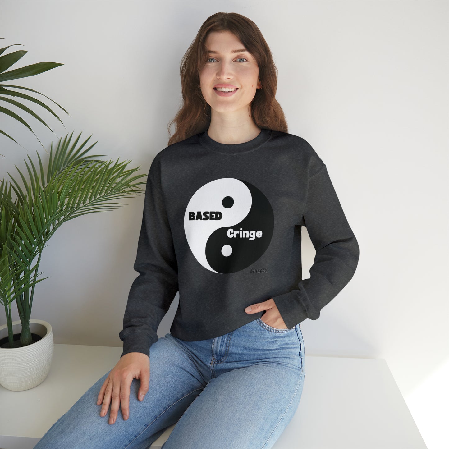 Based/Cringe Yin Yang Funny Unisex Casual Sweatshirt