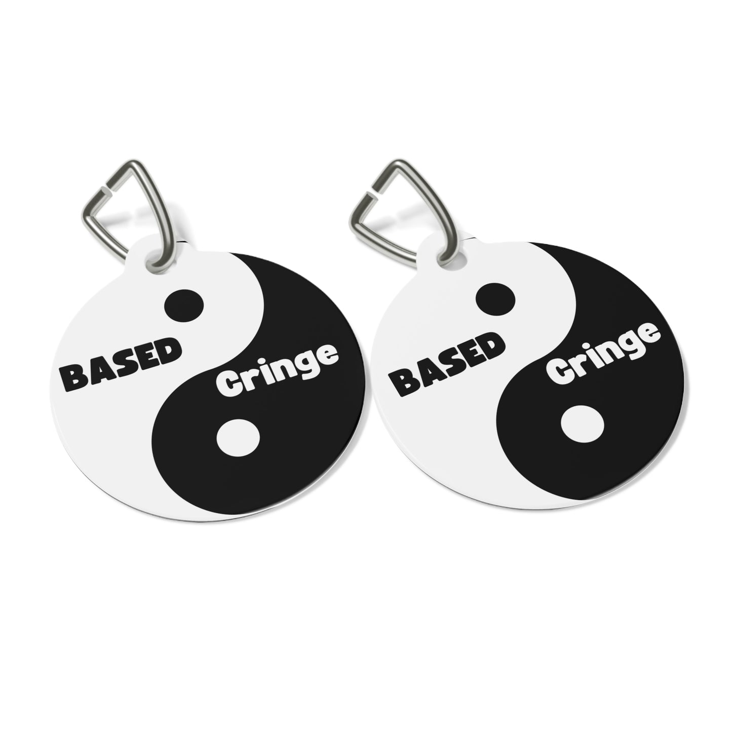 Based/Cringe Yin Yang Funny Keychain