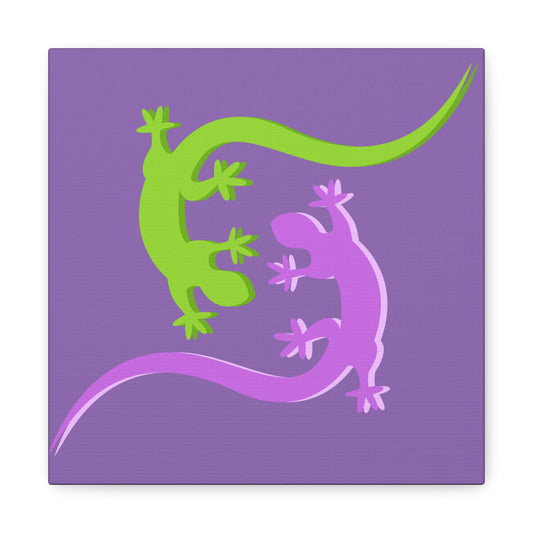 Yin Yang Lizard Salamander Fine Art Print Canvas Wall Art