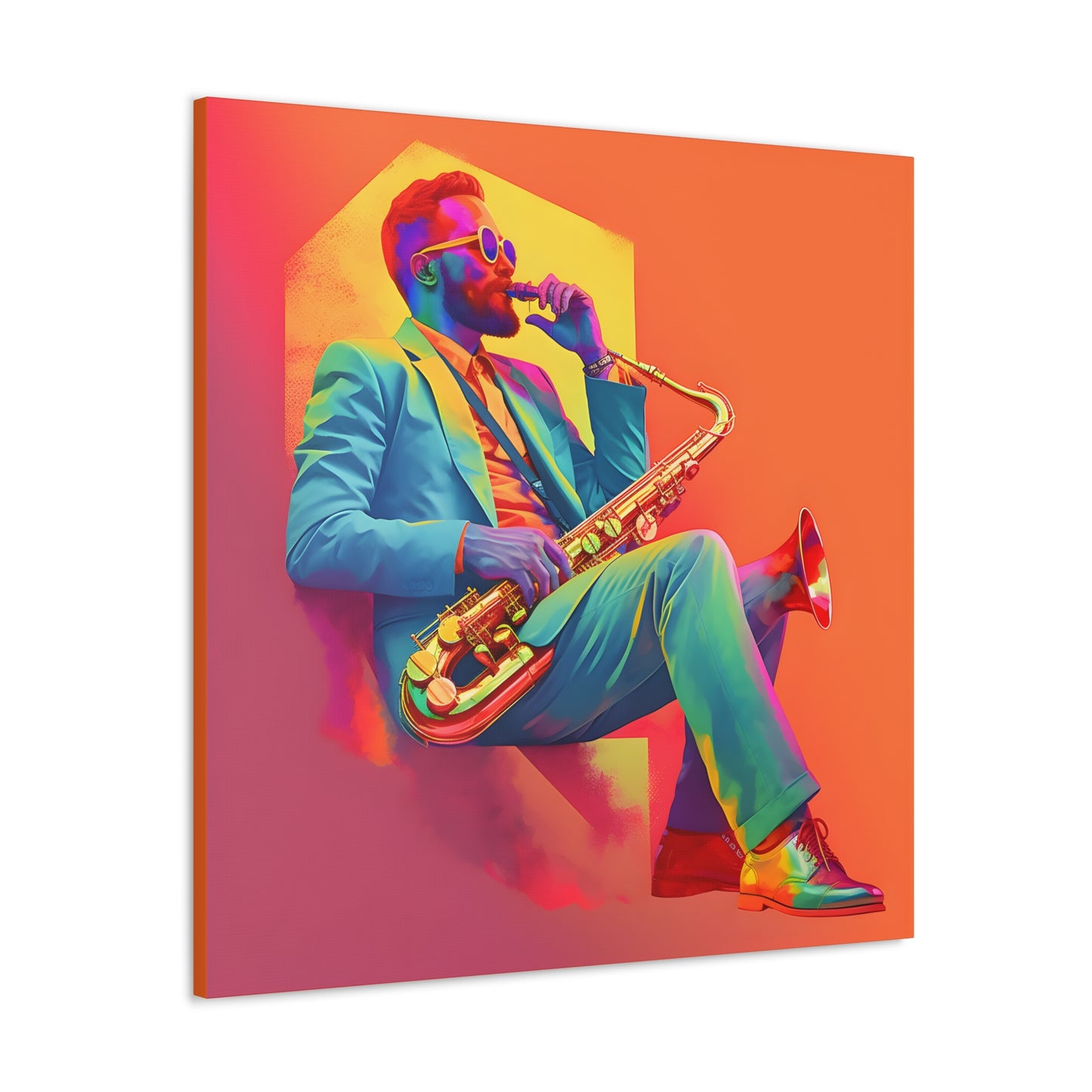 Tooting His Own Horn Fine Art Print Canvas Wall Art