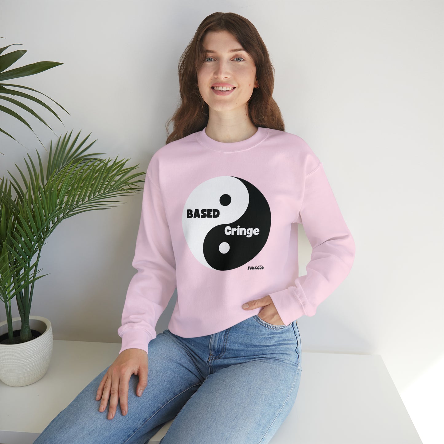 Based/Cringe Yin Yang Funny Unisex Casual Sweatshirt