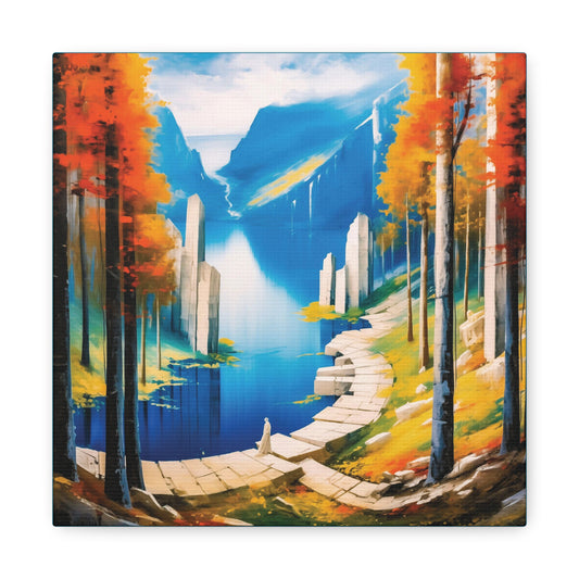 Fall Landscape Vintage Scenery Fine Art Print Canvas Wall Art