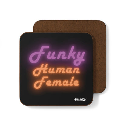 Funky Human Female Feminist Hard-Back Coaster