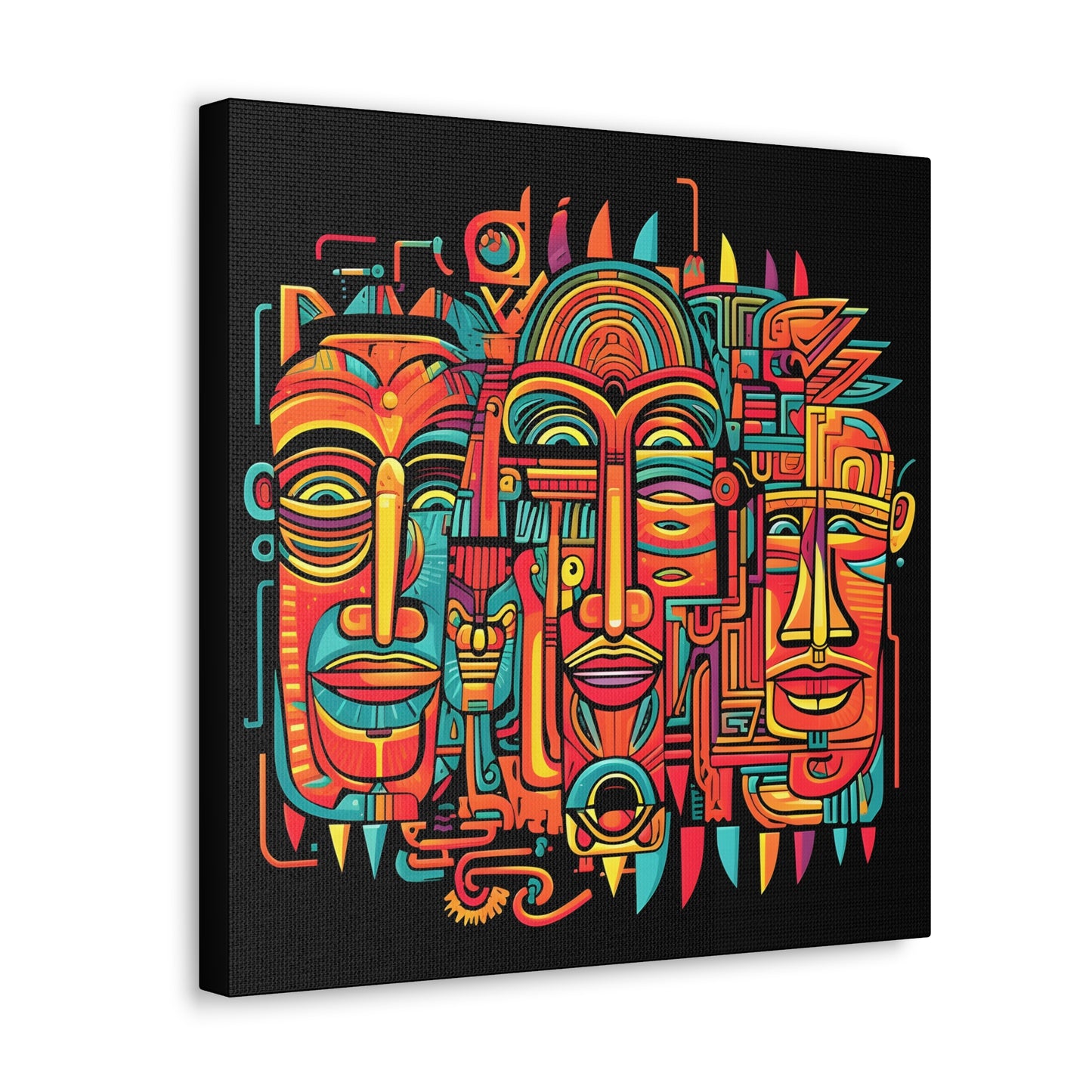 Laughing Aztecs Fine Art Print Canvas Wall Art