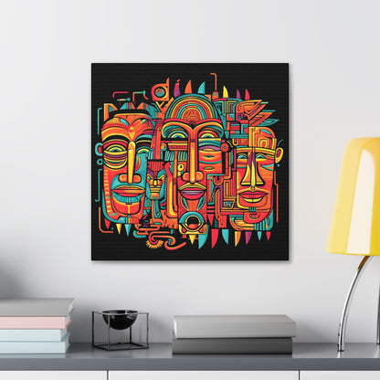 Laughing Aztecs Fine Art Print Canvas Wall Art