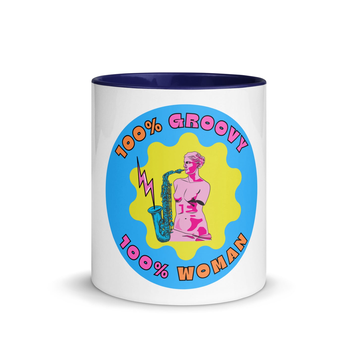 100% Groovy, 100% Woman Colorful Mug