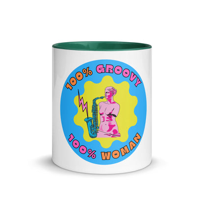 100% Groovy, 100% Woman Colorful Mug