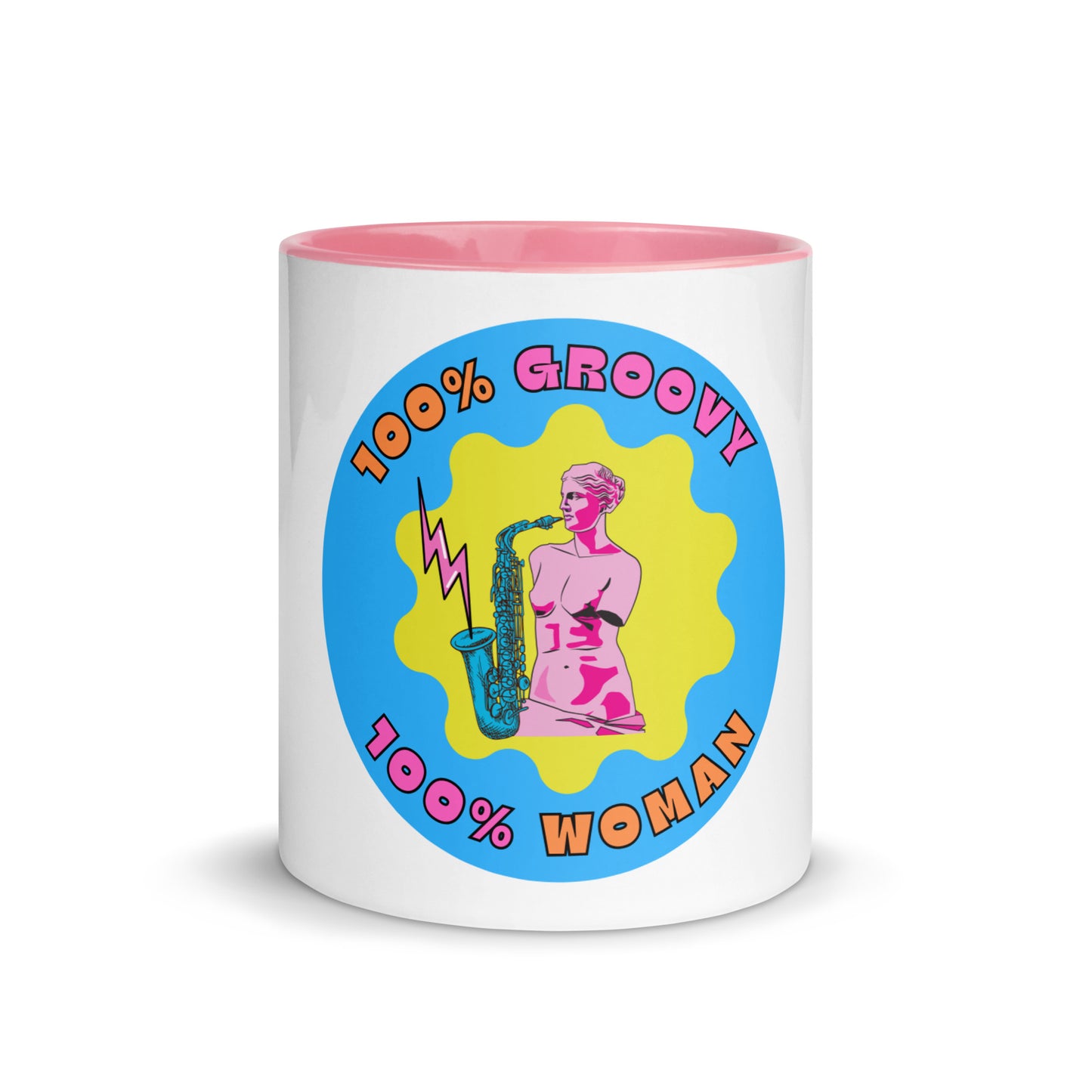 100% Groovy, 100% Woman Colorful Mug