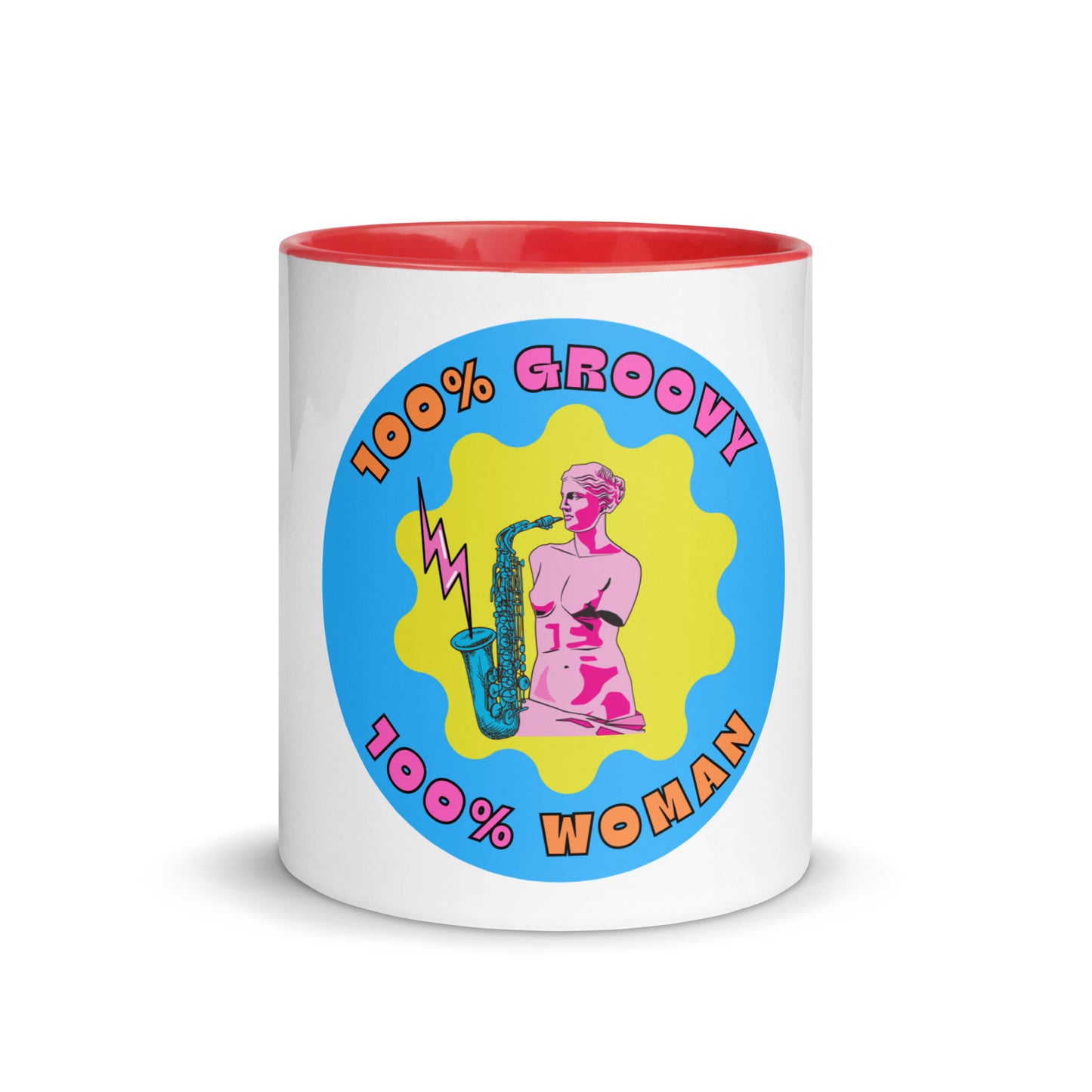 100% Groovy, 100% Woman Colorful Mug